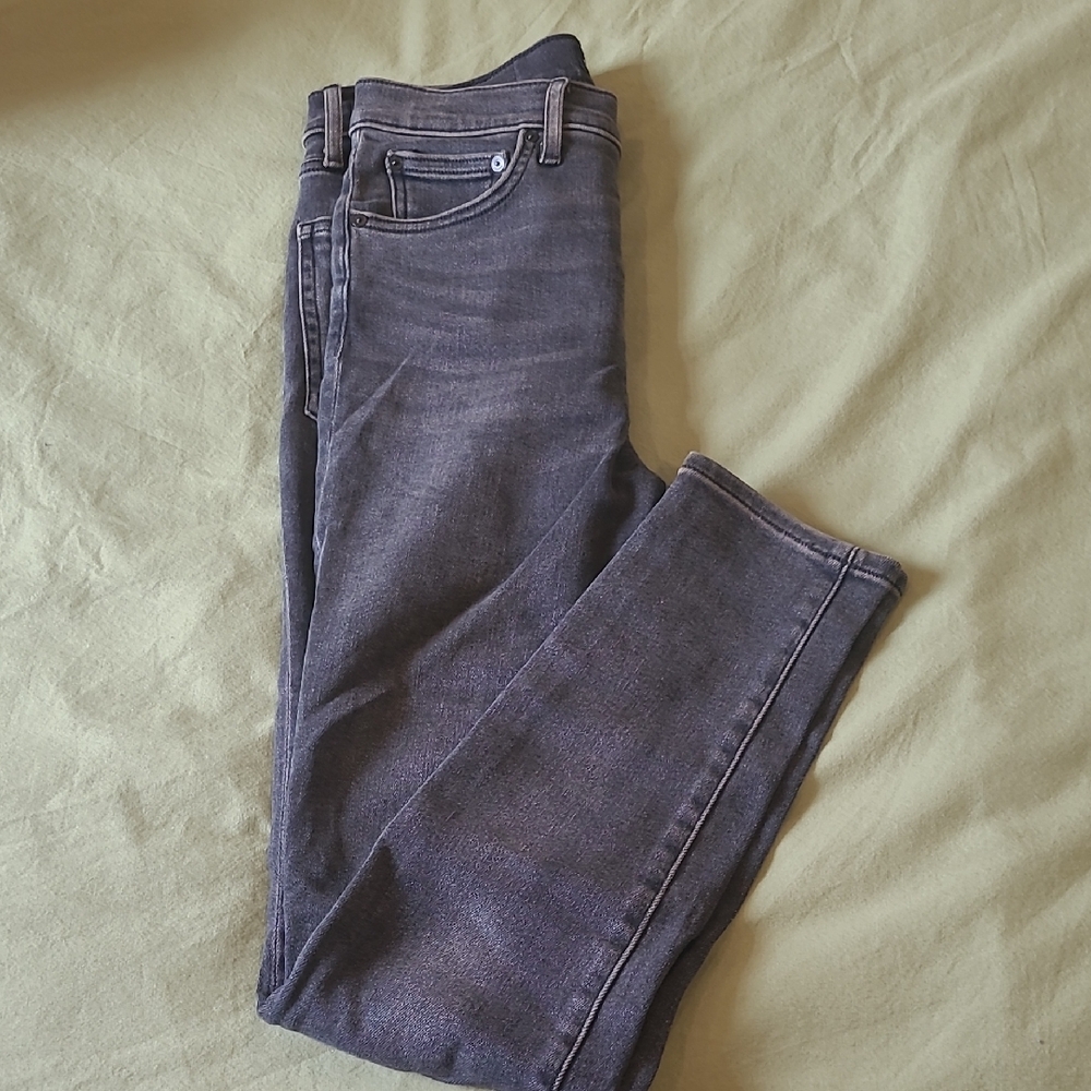 Denim Forum Charcoal Hi-Rise Skinny Jeans